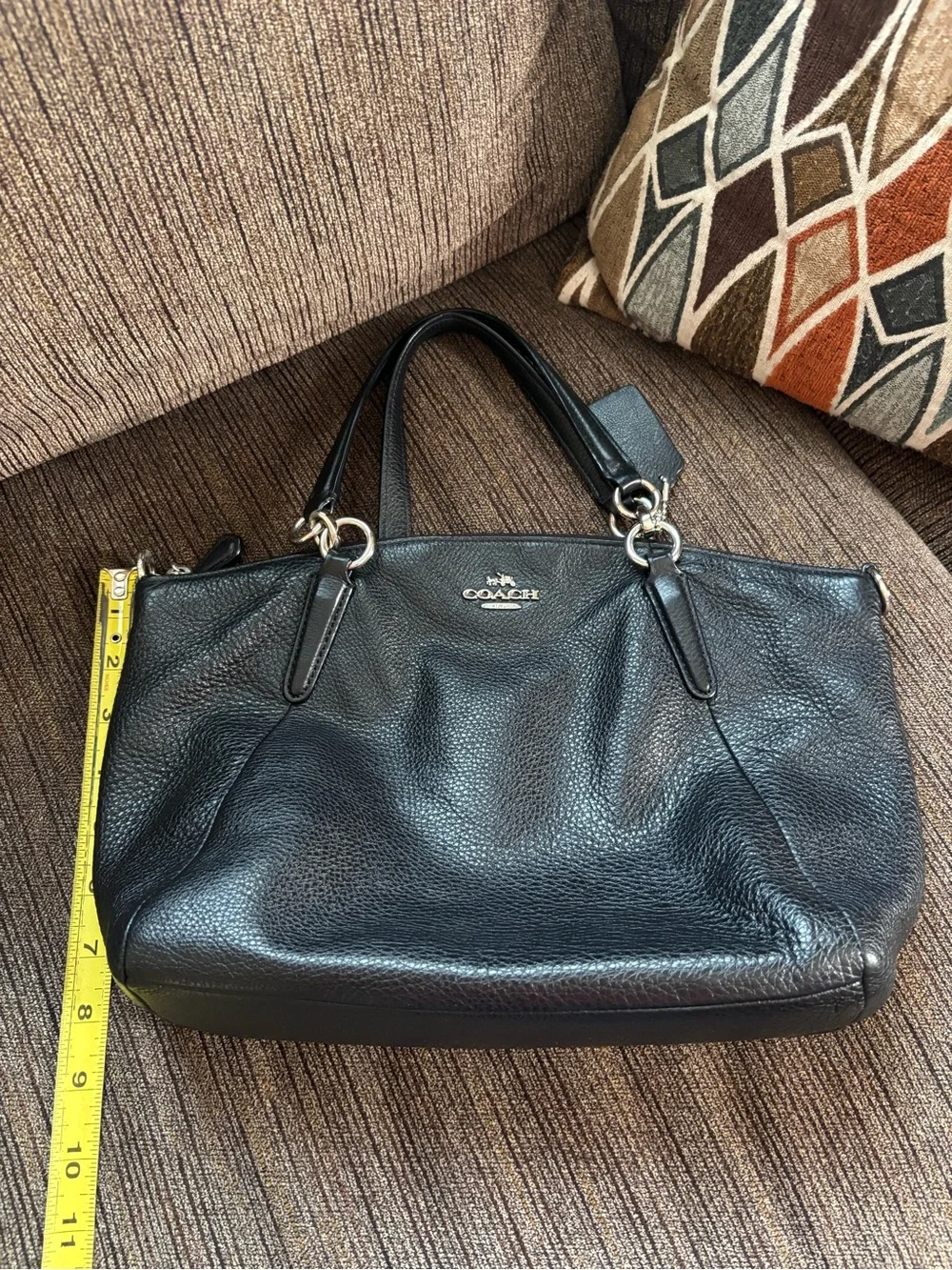 Coach Kelsey Black Pebbled Leather Satchel - Picture 6 of 7